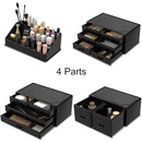 Black Makeup Cosmetic Organizer with 12 Drawers, Stackable Storage and Display